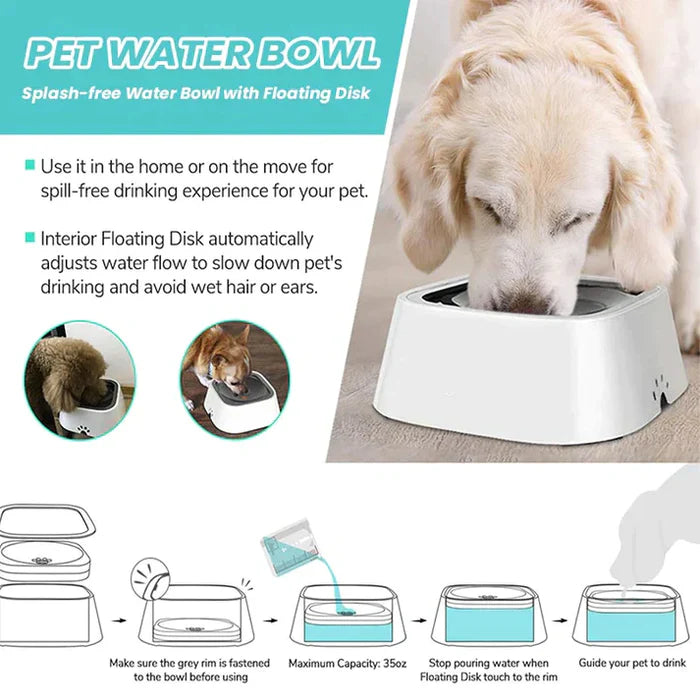 2L Floating Pet Water Bowl – No-Drip Dog Feeder