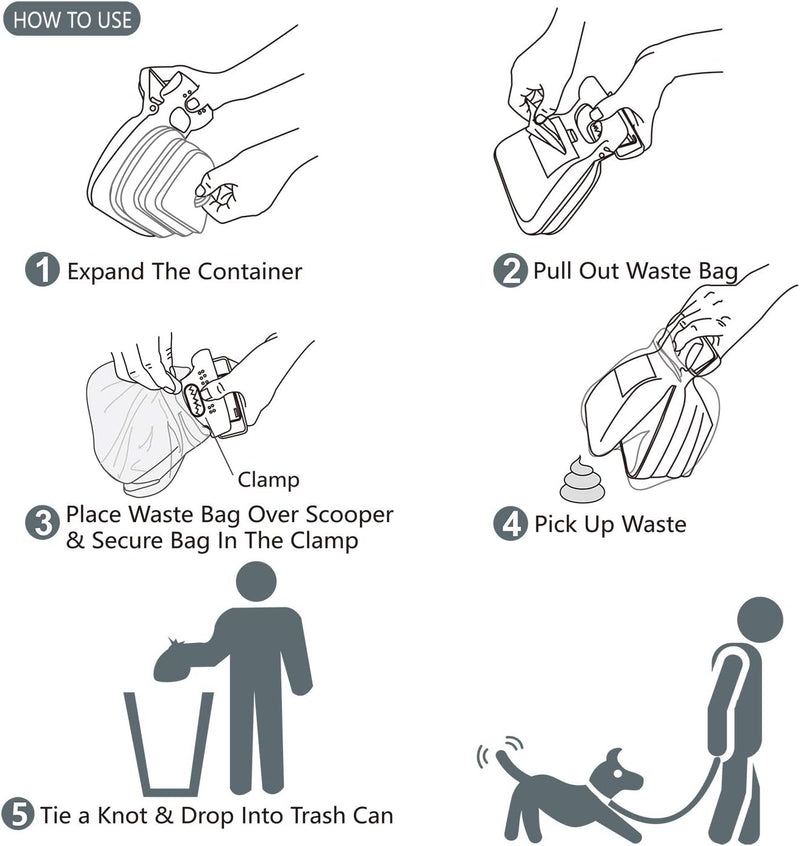 Portable Dog Pooper Scooper with Bag Mustard Green